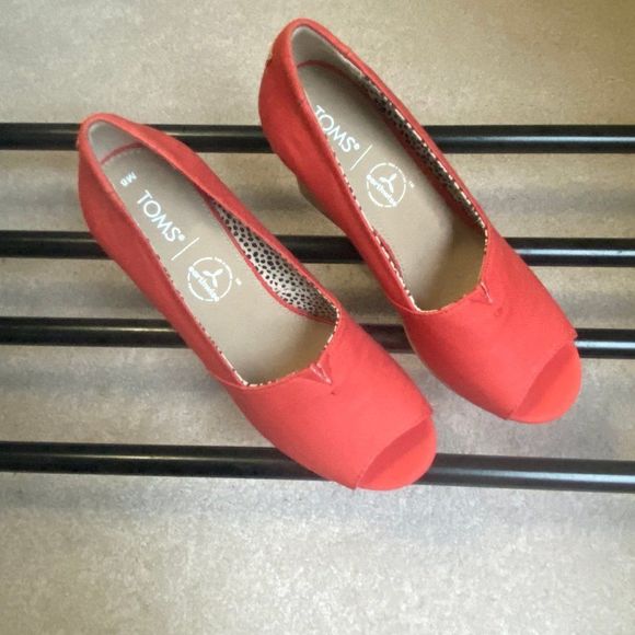 TOMS Women Michelle Peep Toe Wedge Sandals - NEW NWOB - Picture 6 of 10